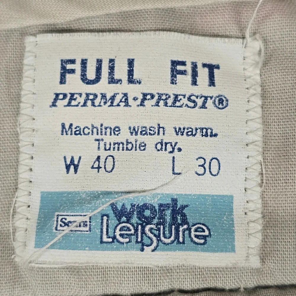 Vintage Sears Flannel‎ Lined Corduroy Work Pants 40x30 Grey Plaid Lined 80s